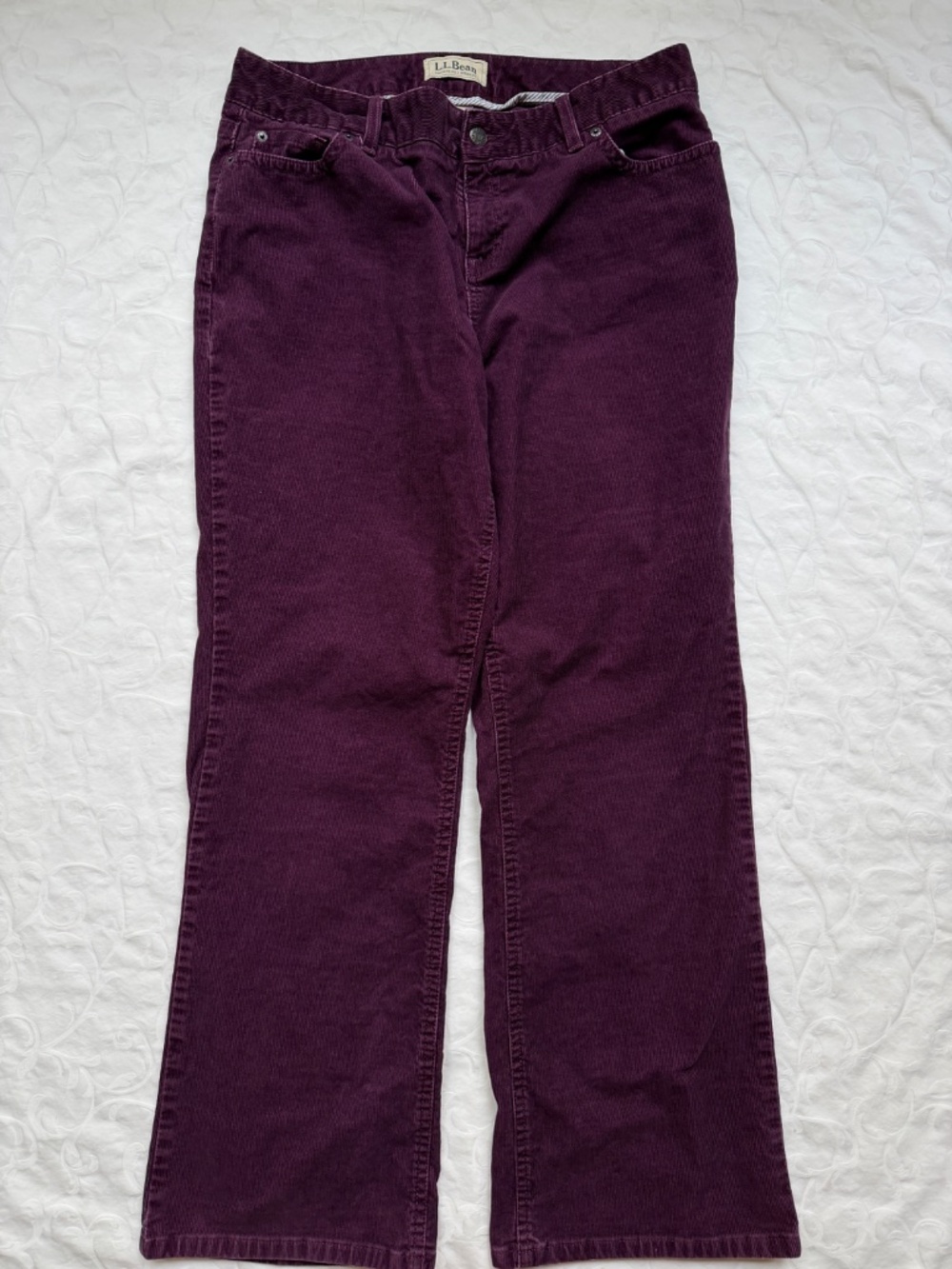 Women’s L.L. Bean Corduroy Brown Tan Purple Bundle Sz 12 - Picture 9 of 12